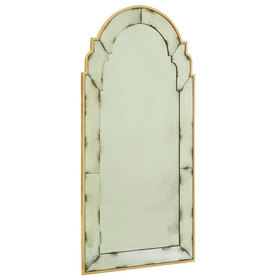 Bathe and Utility Fifty Five South Mirrors | Riza Black And Gold Frame Arched Wall Mirror