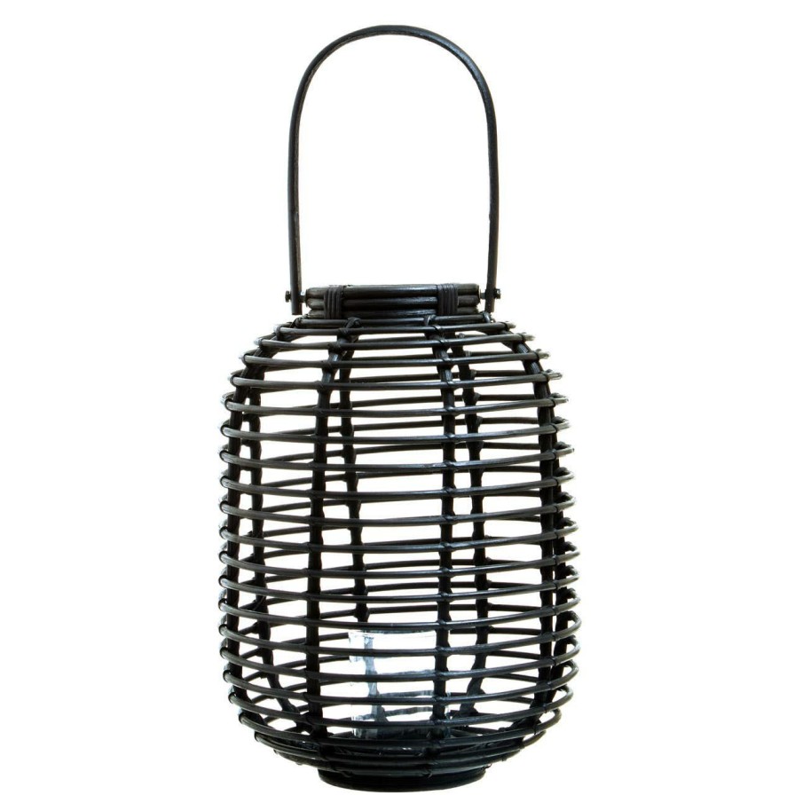 Accessories Premier Lanterns | Mataram Small Black Natural Rattan Lantern