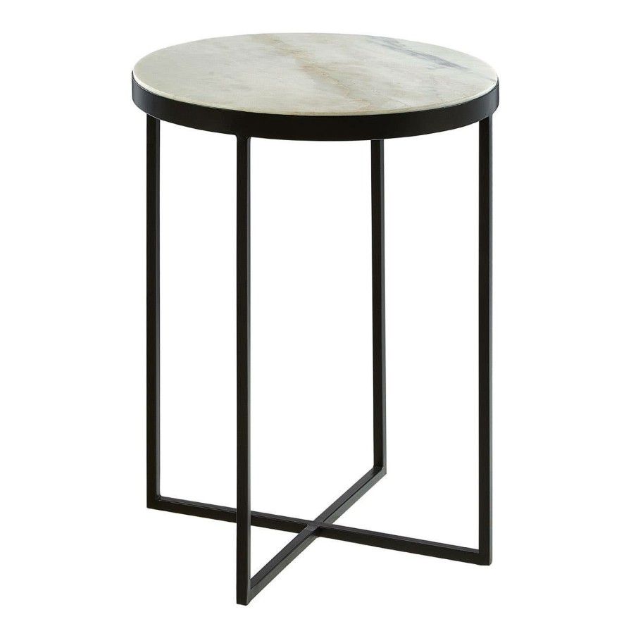 FURNITURE Premier Side Tables | Shalimar Black Cross Base Side Table