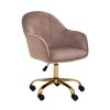 FURNITURE Premier Home Office Chairs | Brent Pink Velvet And Gold Home Office Chair