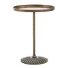 FURNITURE Fifty Five South Side Tables | Pali Large Antique Brass Finish Side Table