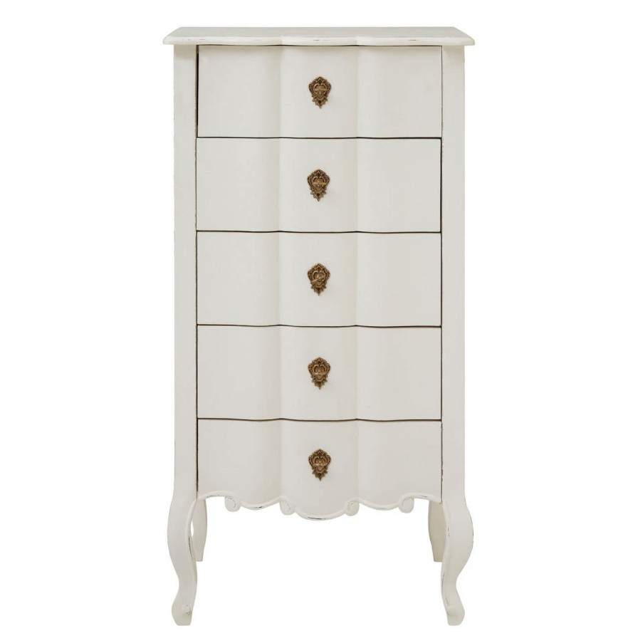 FURNITURE Fifty Five South Chest of Drawers | Loire 5 Drawer White Chest