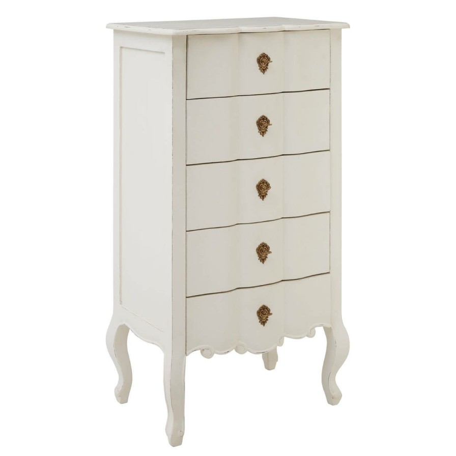 FURNITURE Fifty Five South Chest of Drawers | Loire 5 Drawer White Chest