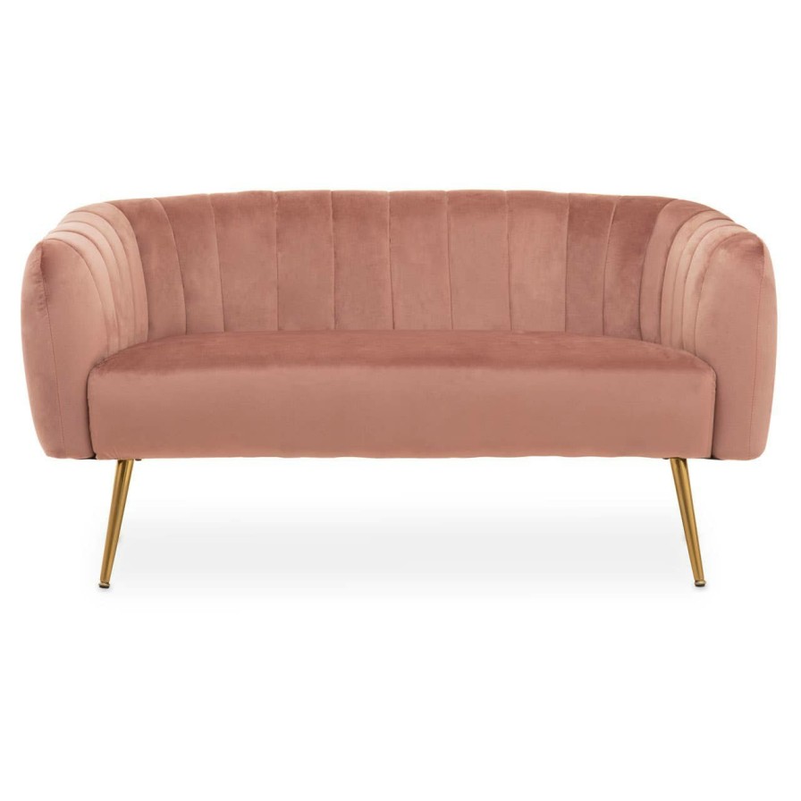 FURNITURE Premier Seating | Larissa Two Seat Pink Velvet Sofa