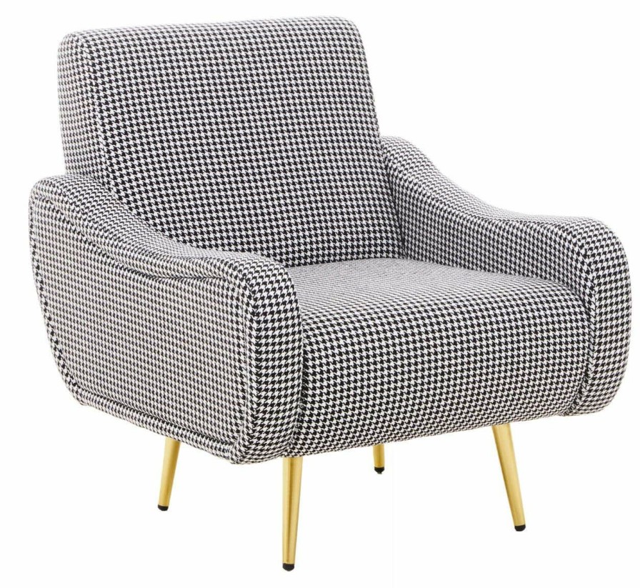 FURNITURE Fifty Five South Armchairs | Holli Black And White Checked Armchair