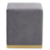 FURNITURE Fifty Five South Seating | Hagen Grey And Gold Square Stool