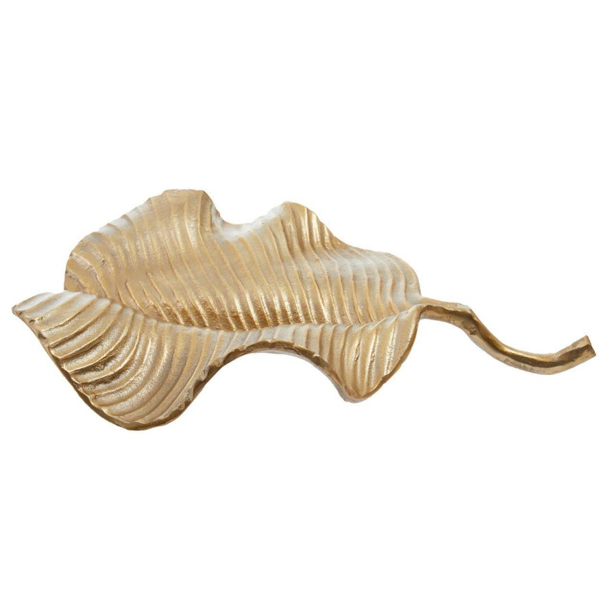 Accessories Fifty Five South Trinket Boxes and Dishes | Prato Gold Finish Leaf Dish