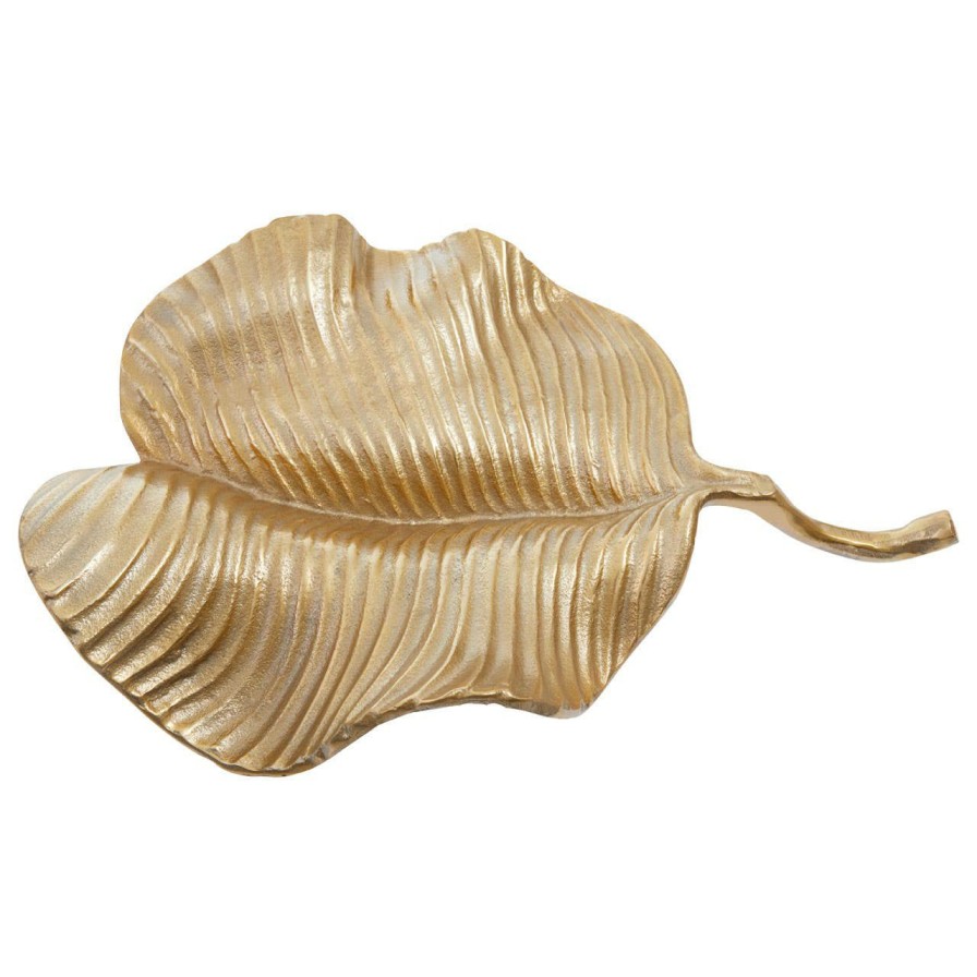 Accessories Fifty Five South Trinket Boxes and Dishes | Prato Gold Finish Leaf Dish