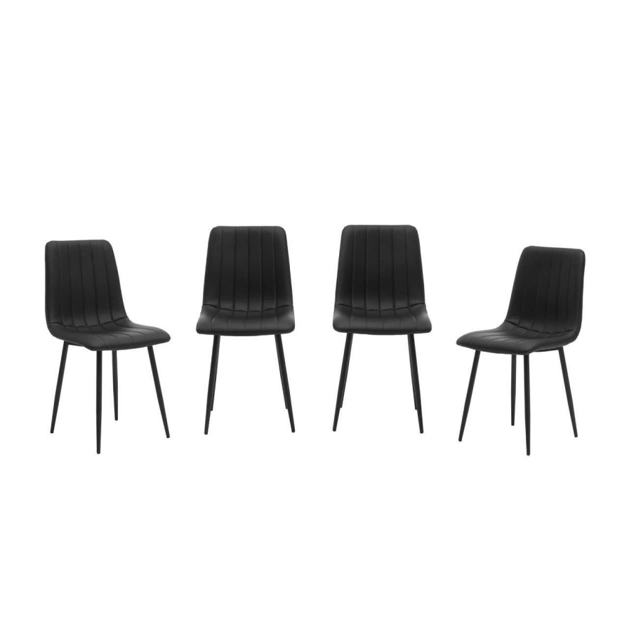 FURNITURE Premier Seating | Tiana Set Of 4 Black Dining Chairs