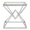 FURNITURE Premier Side Tables | Allure Square Silver Finish End Table