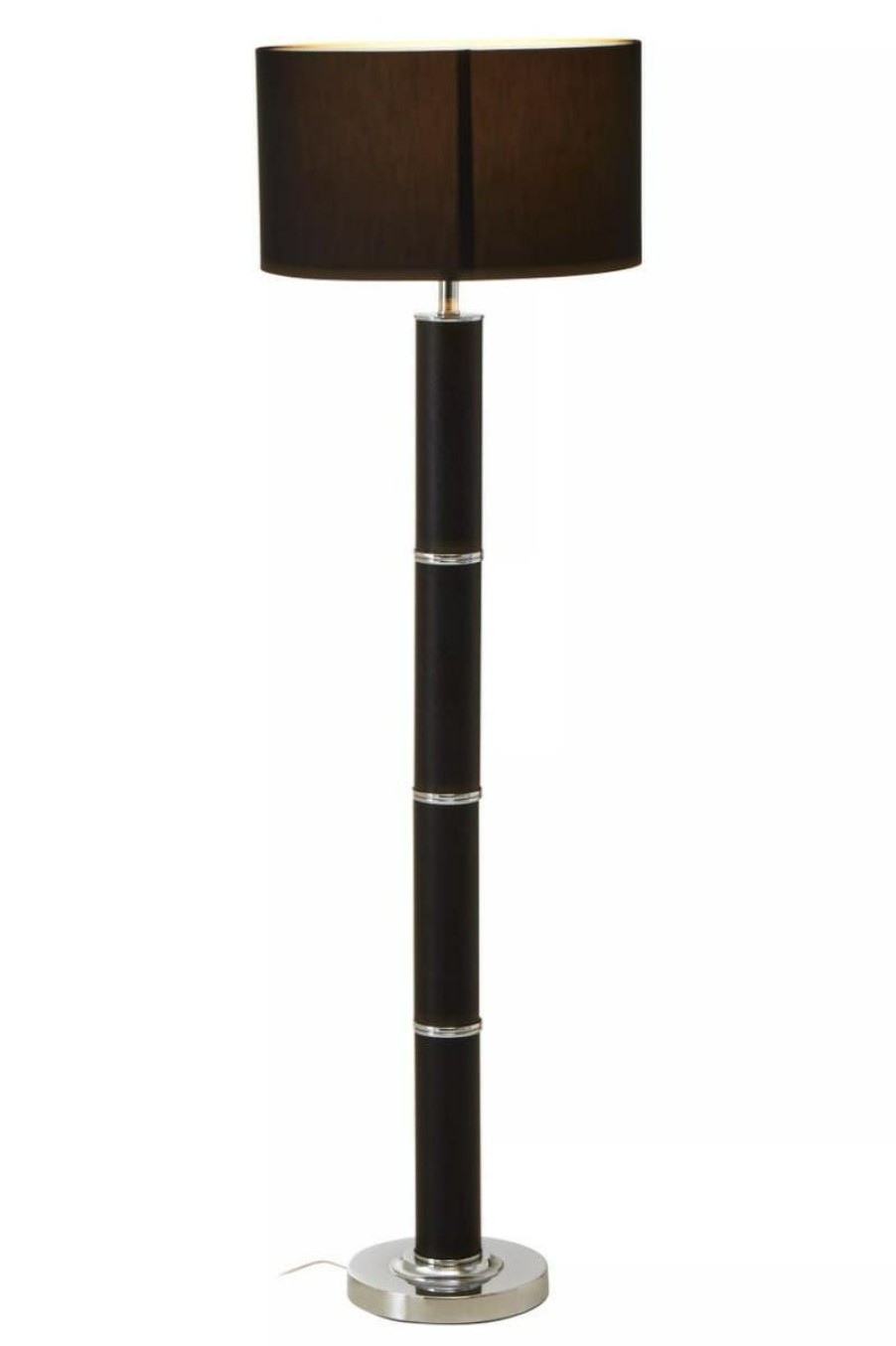 Accessories Fifty Five South Floor Lamps | Hanah Black Snake Leather Effect Floor Lamp