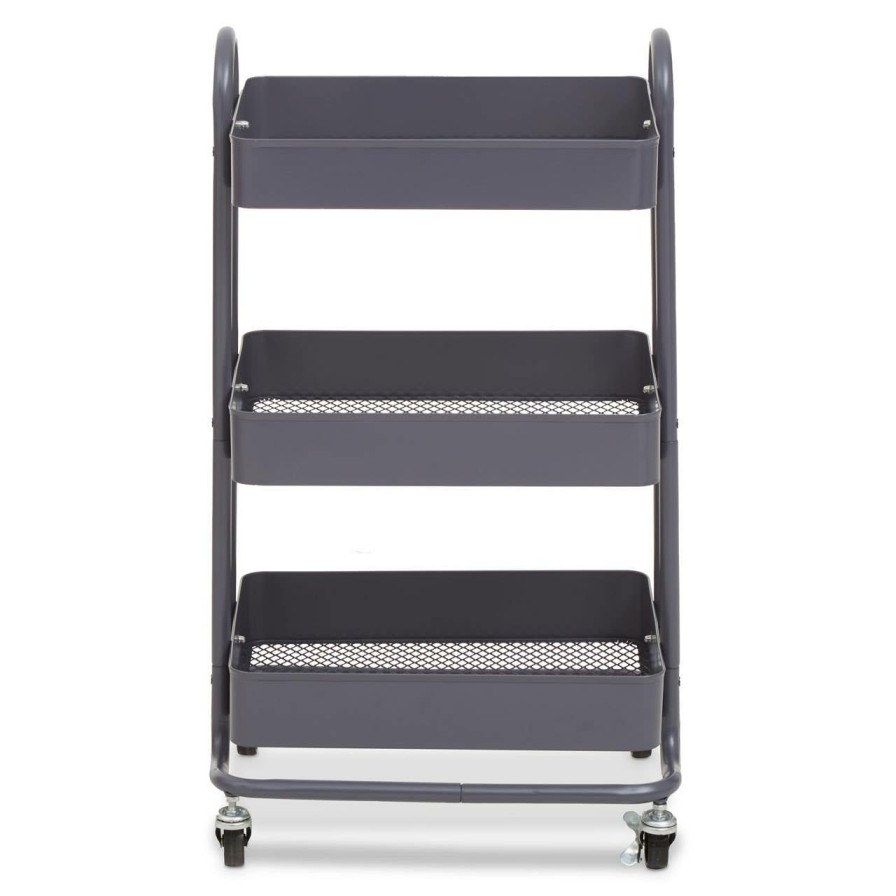 FURNITURE Premier Bar Carts and Trolleys | Acero Three Tier Grey Trolley