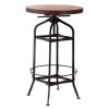 FURNITURE Fifty Five South Bar Tables | New Foundry Walnut And Black Metal Bar Table