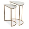 FURNITURE Fifty Five South Nesting Tables | Mandoli Nest Of 2 White Marble Side Tables