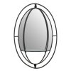 Bathe and Utility Premier Mirrors | Avento Oval Shelved Black Wall Mirror