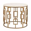 FURNITURE Premier Side Tables | Shalimar Round White Marble Top Side Table