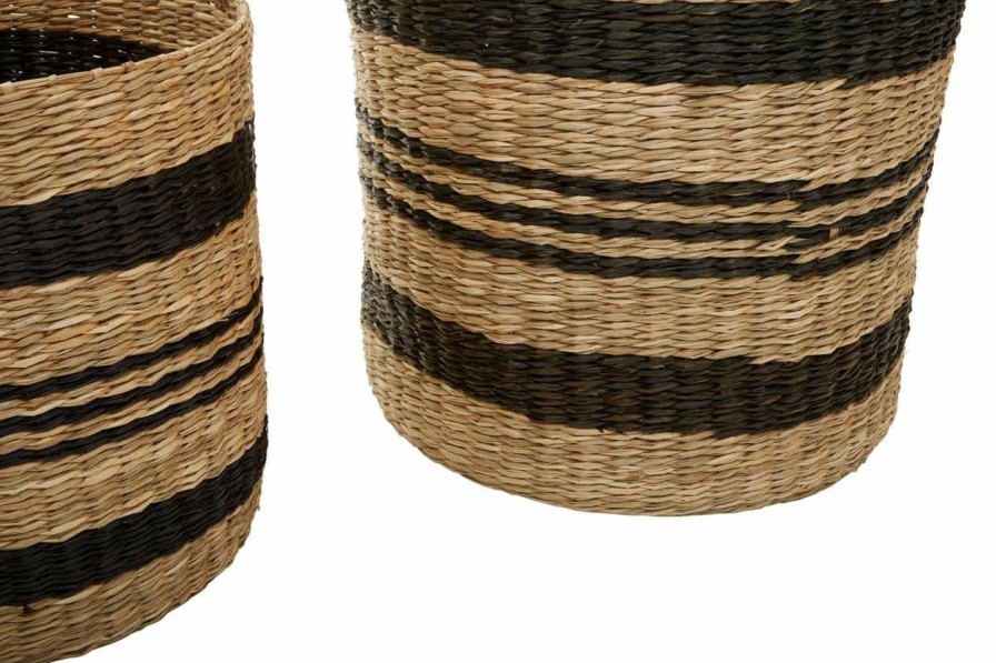 Bathe and Utility Premier Boxes, Bags and Baskets | Arles Black Stripes Seagrass Baskets