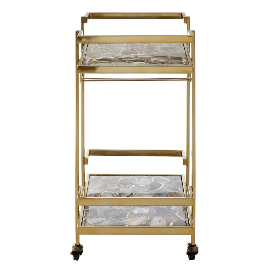 Kitchen and Dining Fifty Five South Kitchen Organisation | Vita Gold Finish Drinks Trolley