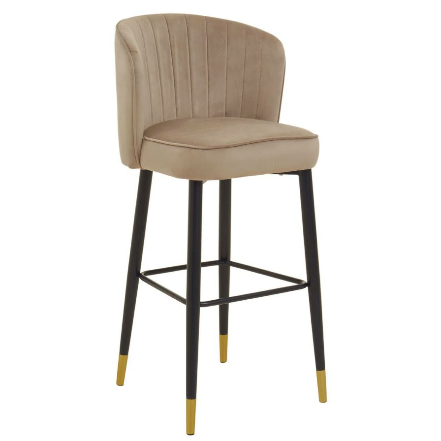 FURNITURE Fifty Five South Bar Seating | Vieste Mink Velvet Bar Chair