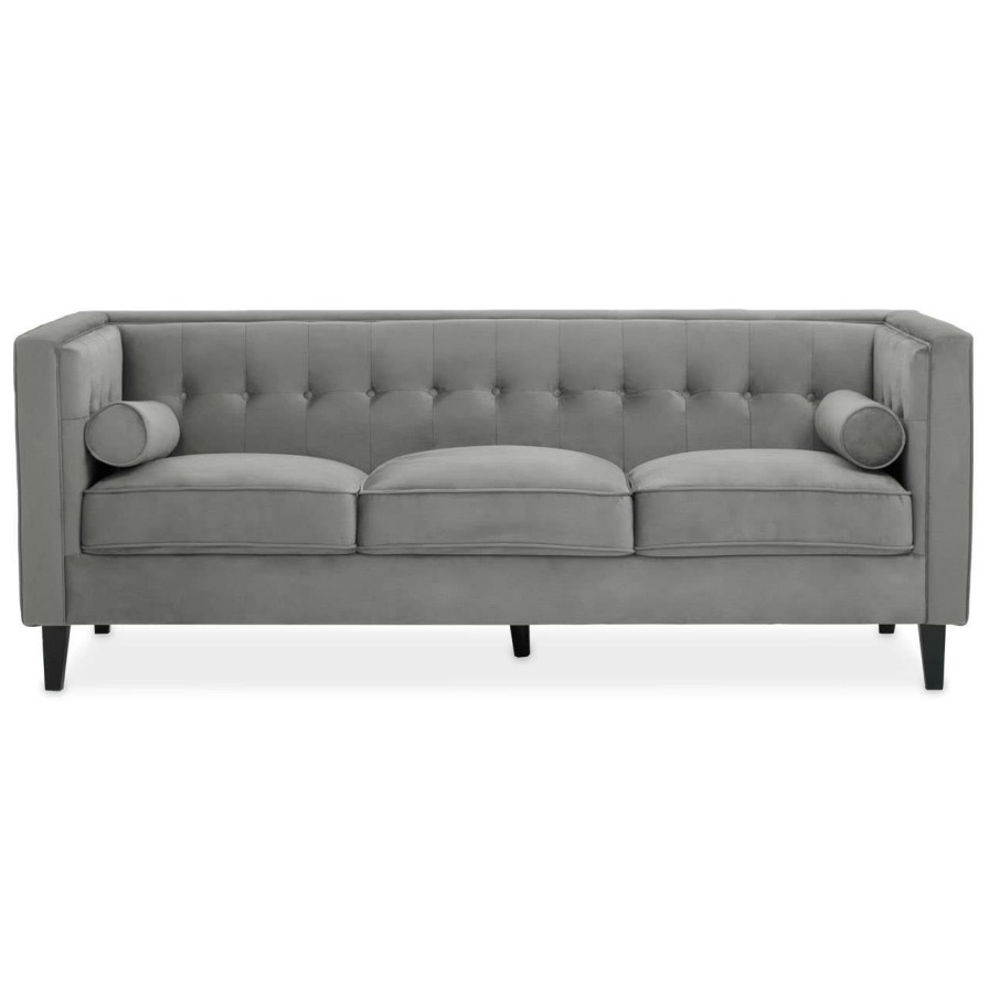 FURNITURE Premier Seating | Helia Grey Velvet Sofa