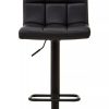 FURNITURE Fifty Five South Seating | Baina Black Leather Effect Quilted Bar Stool