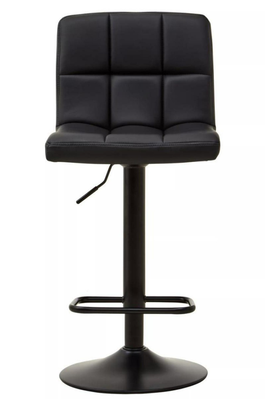 FURNITURE Fifty Five South Seating | Baina Black Leather Effect Quilted Bar Stool