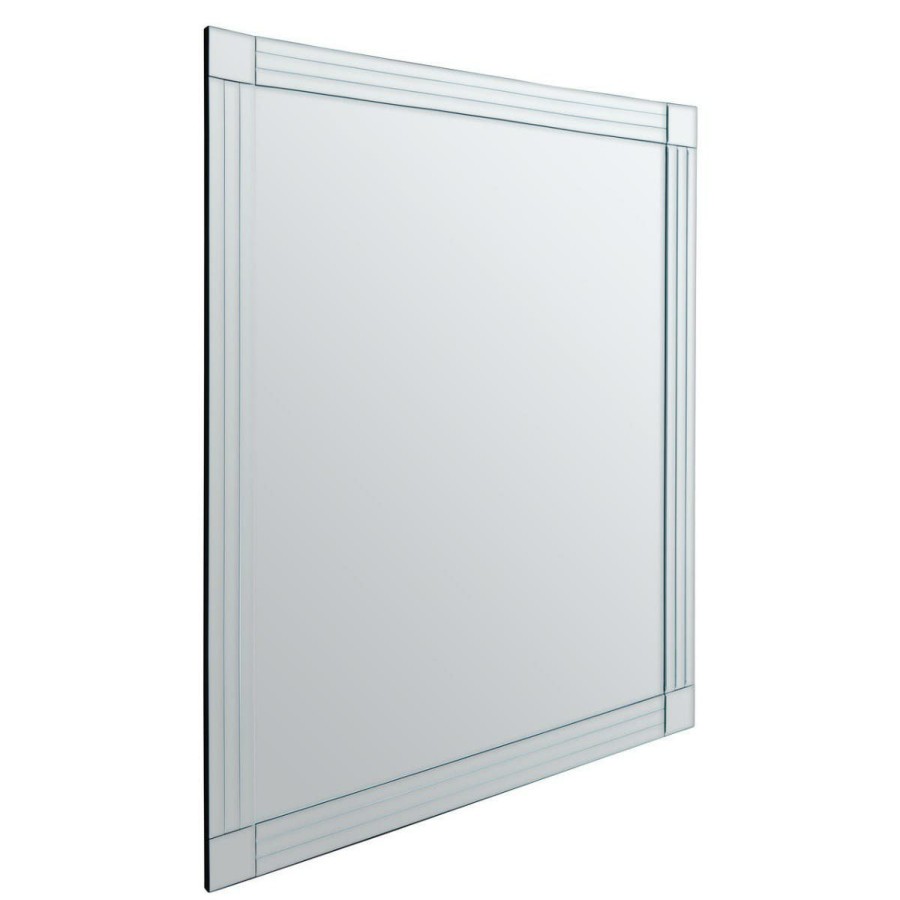 Bathe and Utility Premier Mirrors | Sana Square Wall Mirror With Linear Detail