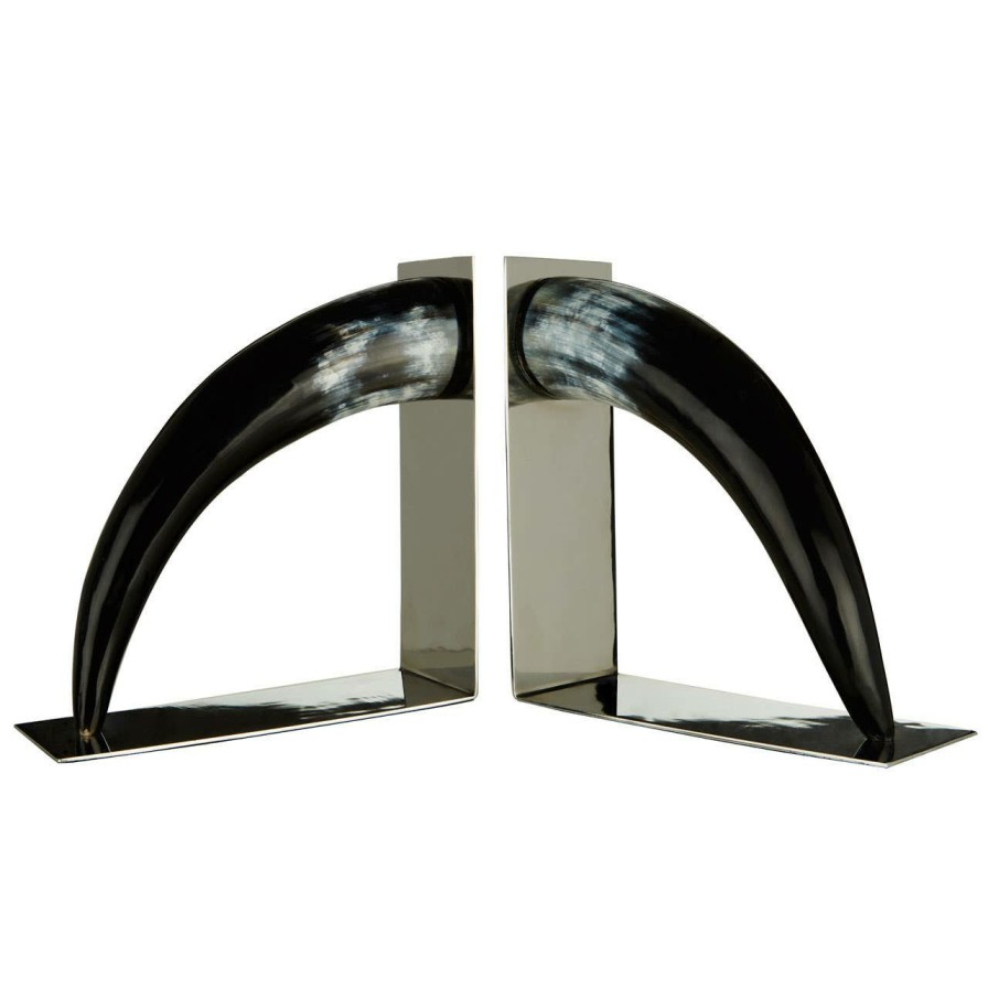 Accessories Fifty Five South Bookends | Set Of Two Buffalo Horn Bookends