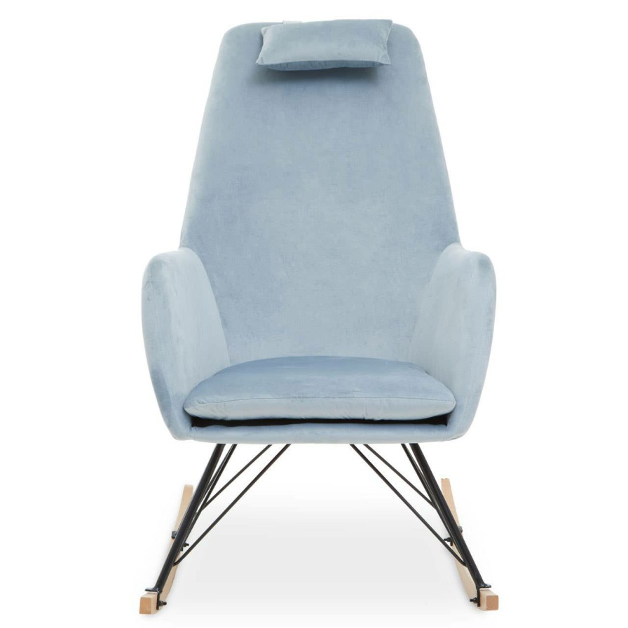 FURNITURE Premier Seating | Stockholm Blue Velvet Rocking Chair