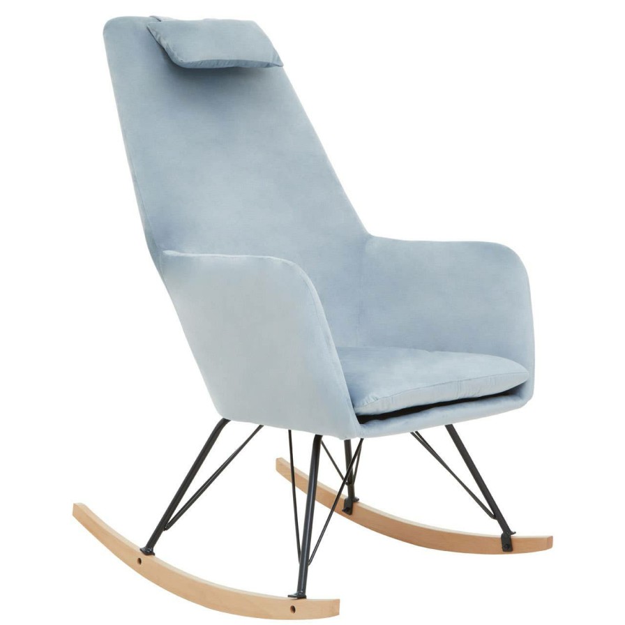 FURNITURE Premier Seating | Stockholm Blue Velvet Rocking Chair