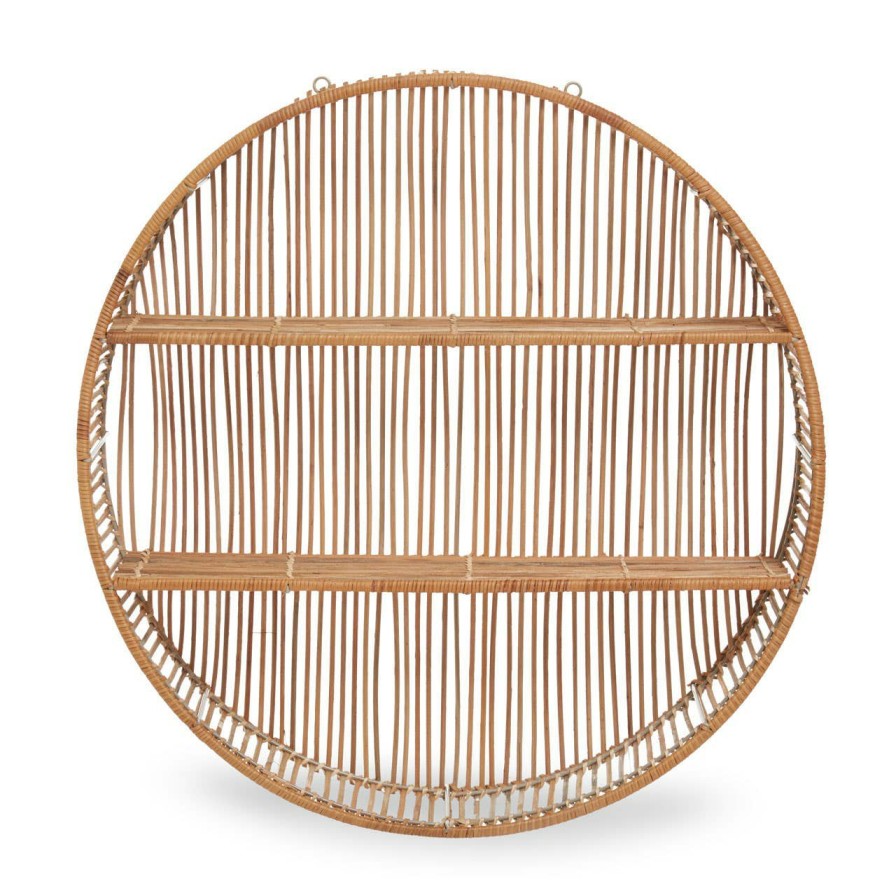 FURNITURE Fifty Five South Shelving | Batu Large Natural Rattan Wall Shelf