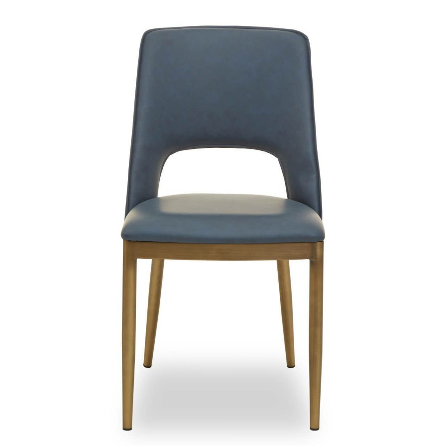 FURNITURE Fifty Five South Seating | Gilden Blue Leather Effect Dining Chair