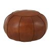 FURNITURE Fifty Five South Pouffes | Buffalo Tan Leather Pouffe