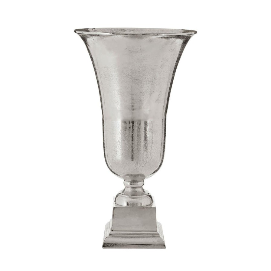 Accessories Fifty Five South Vases, Planters and Plant Stands | Kensington Townhouse Large Silver Finish Fluted Vase