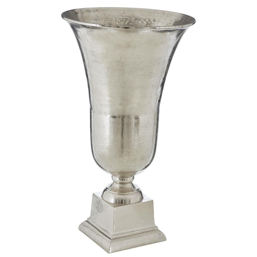 Accessories Fifty Five South Vases, Planters and Plant Stands | Kensington Townhouse Large Silver Finish Fluted Vase