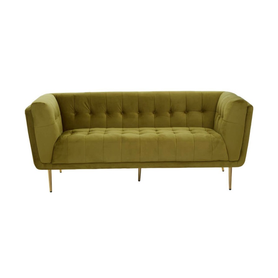 FURNITURE Premier Sofas | Harita Olive Velvet Sofa