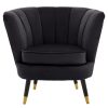 FURNITURE Premier Statement Chairs | Loretta Black Velvet Chair With Black Wood And Gold Finish Legs