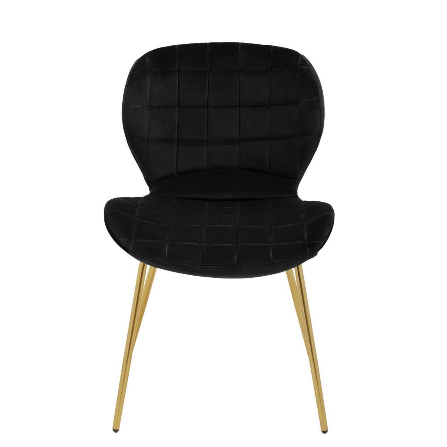 FURNITURE Premier Seating | Warton Black Velvet Dining Chair