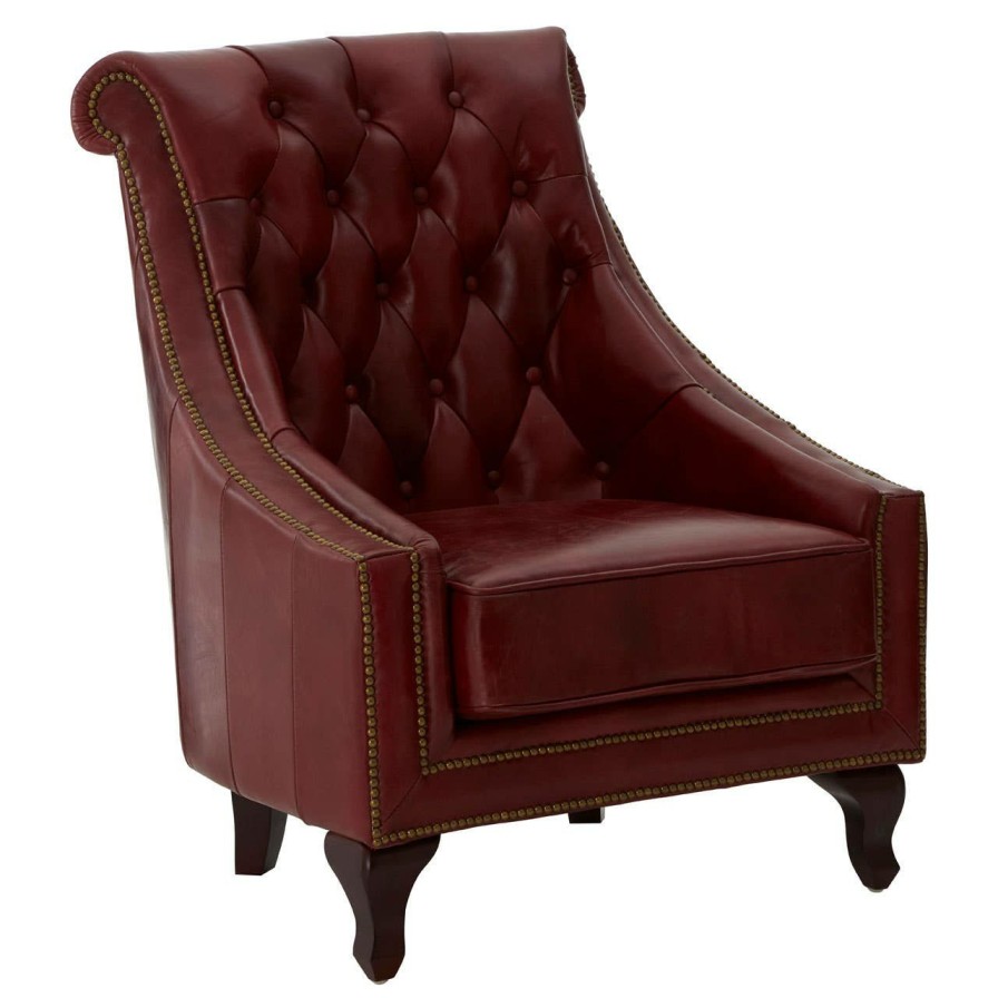 FURNITURE Fifty Five South Seating | Victor Red Leather Armchair