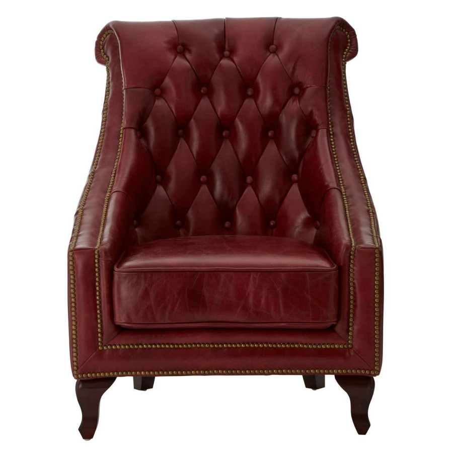 FURNITURE Fifty Five South Seating | Victor Red Leather Armchair