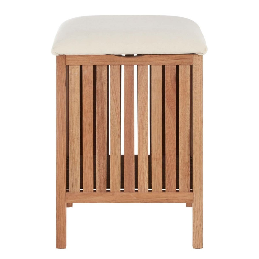 Bathe and Utility Premier Housekeeping | Walnut Wood Storage Stool