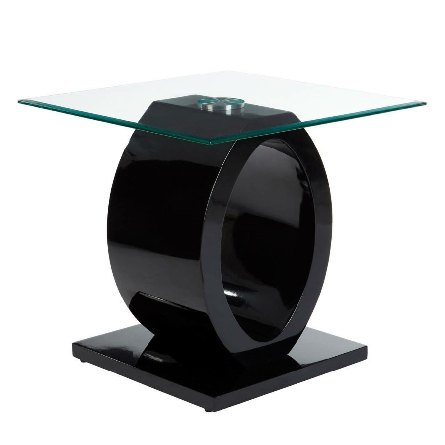 FURNITURE Premier Side Tables | Halo O Shaped Side Table With Black Base