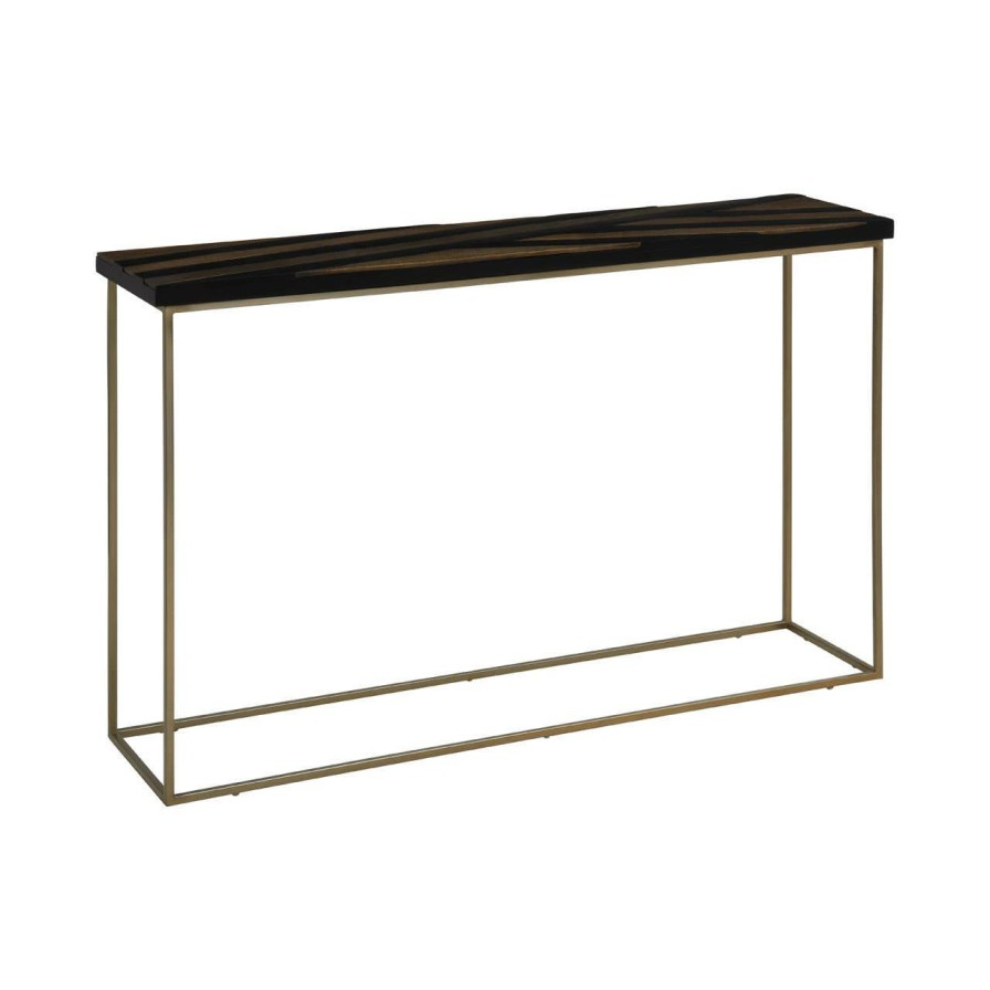 FURNITURE Fifty Five South Console Tables | Aris Black And Gold Console Table