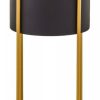 Accessories Premier Vases, Planters and Plant Stands | Trosa Large Black And Gold Floor Standing Planter