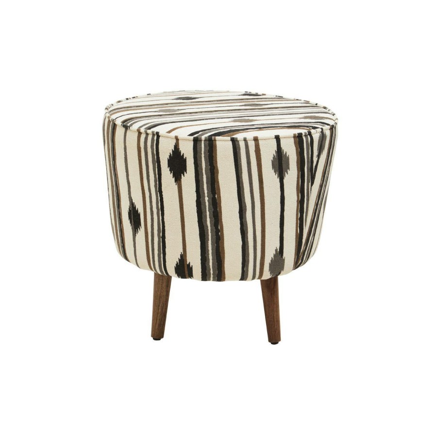 FURNITURE Fifty Five South Stools | Cefena Linear Diamond Pattern Footstool