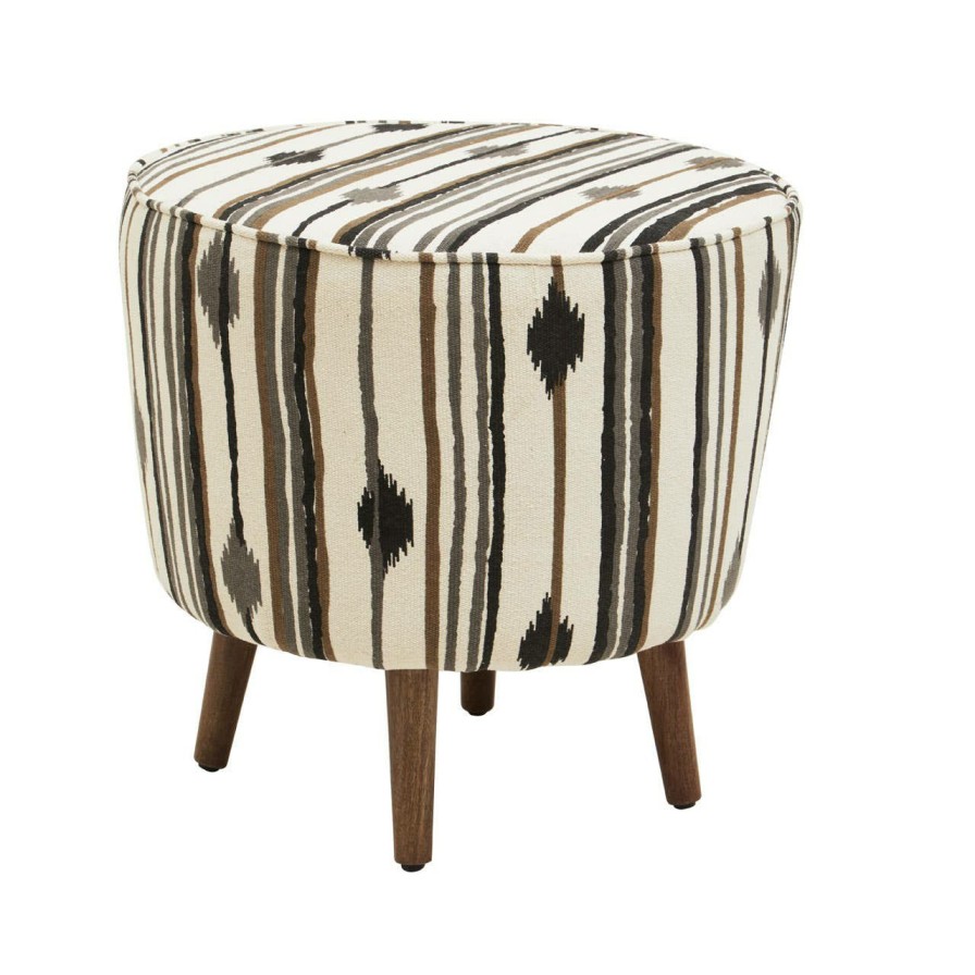 FURNITURE Fifty Five South Stools | Cefena Linear Diamond Pattern Footstool