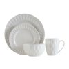 Kitchen and Dining Premier Dinner Sets | Avie 16Pc White Embossed Dinner Set