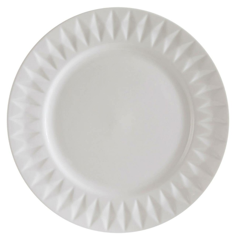 Kitchen and Dining Premier Dinner Sets | Avie 16Pc White Embossed Dinner Set