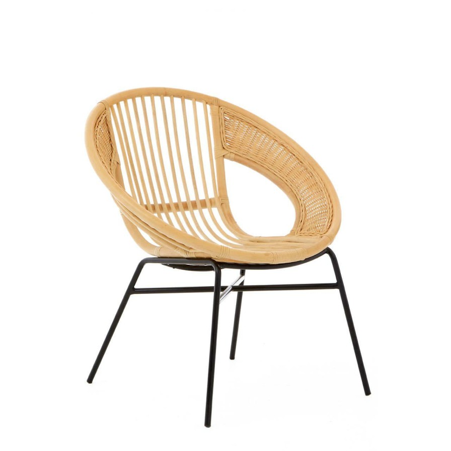 FURNITURE Premier Conservatory | Lagom Natural Rattan And Black Iron Chair