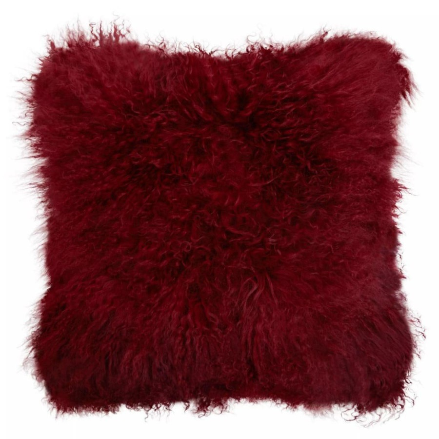 Accessories Bosie Cushions | Bosie Small Maroon Mongolian Lamb Fur Cushion